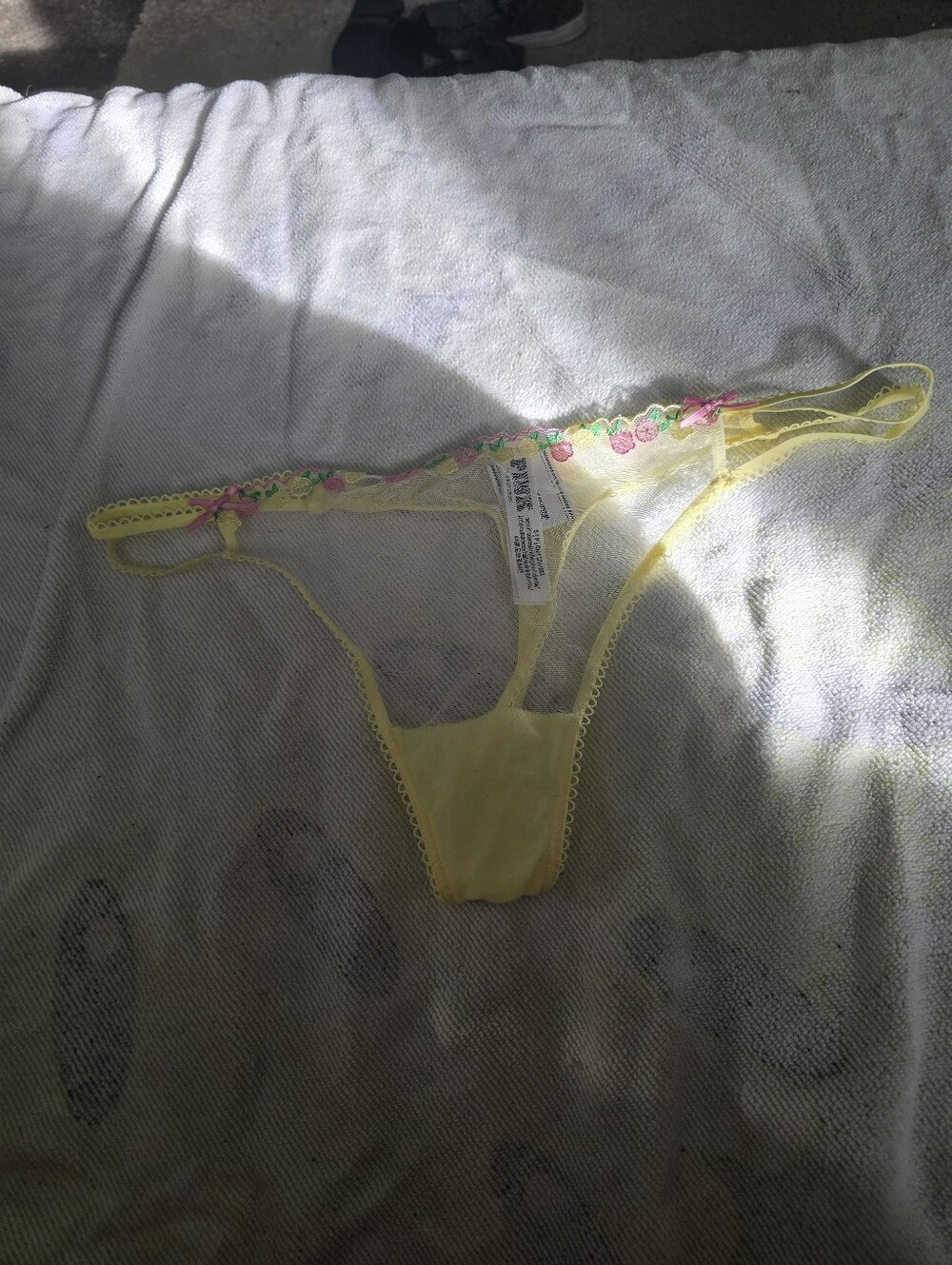 Pink Size Small Yellow Thong